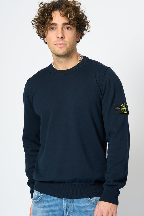 Stone Island Maglia Giro Blu Uomo