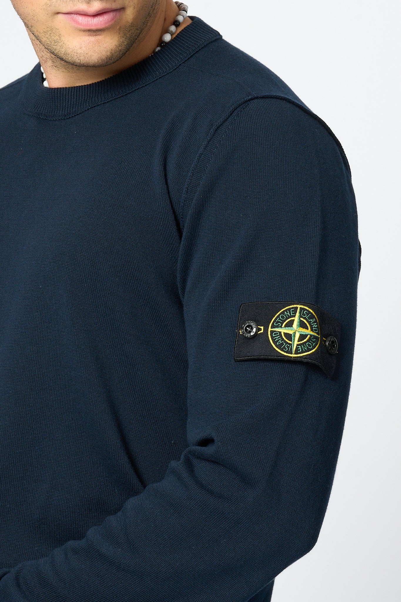 Stone Island Maglia Giro Blu Uomo-2