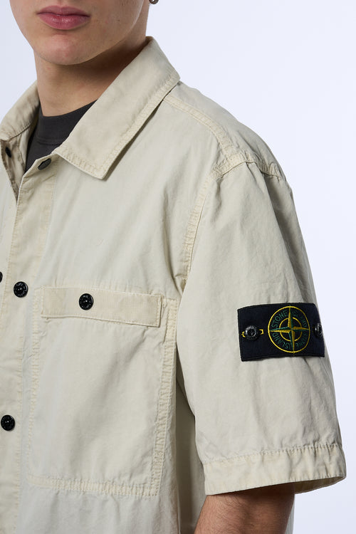 Stone Island Overshirt Manica Corta Sabbia Uomo-2