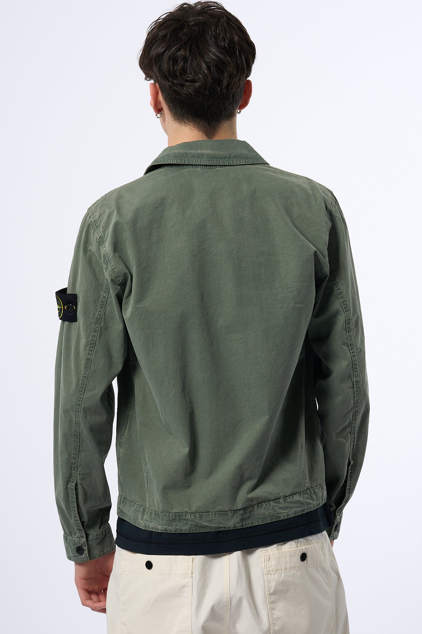 Stone Island Overshirt Zip Muschio Uomo-7