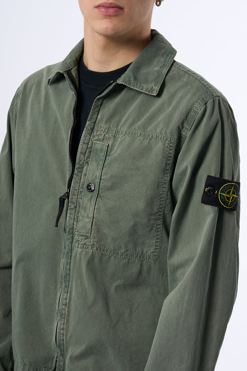 Stone Island Overshirt Zip Muschio Uomo-2