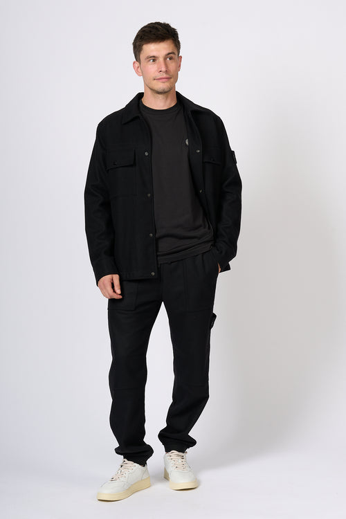 Stone Island Pantalone Cargo Nero Uomo-2