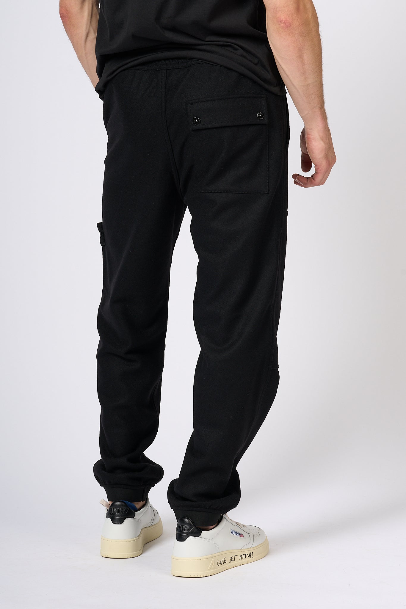 Stone Island Pantalone Cargo Nero Uomo-5