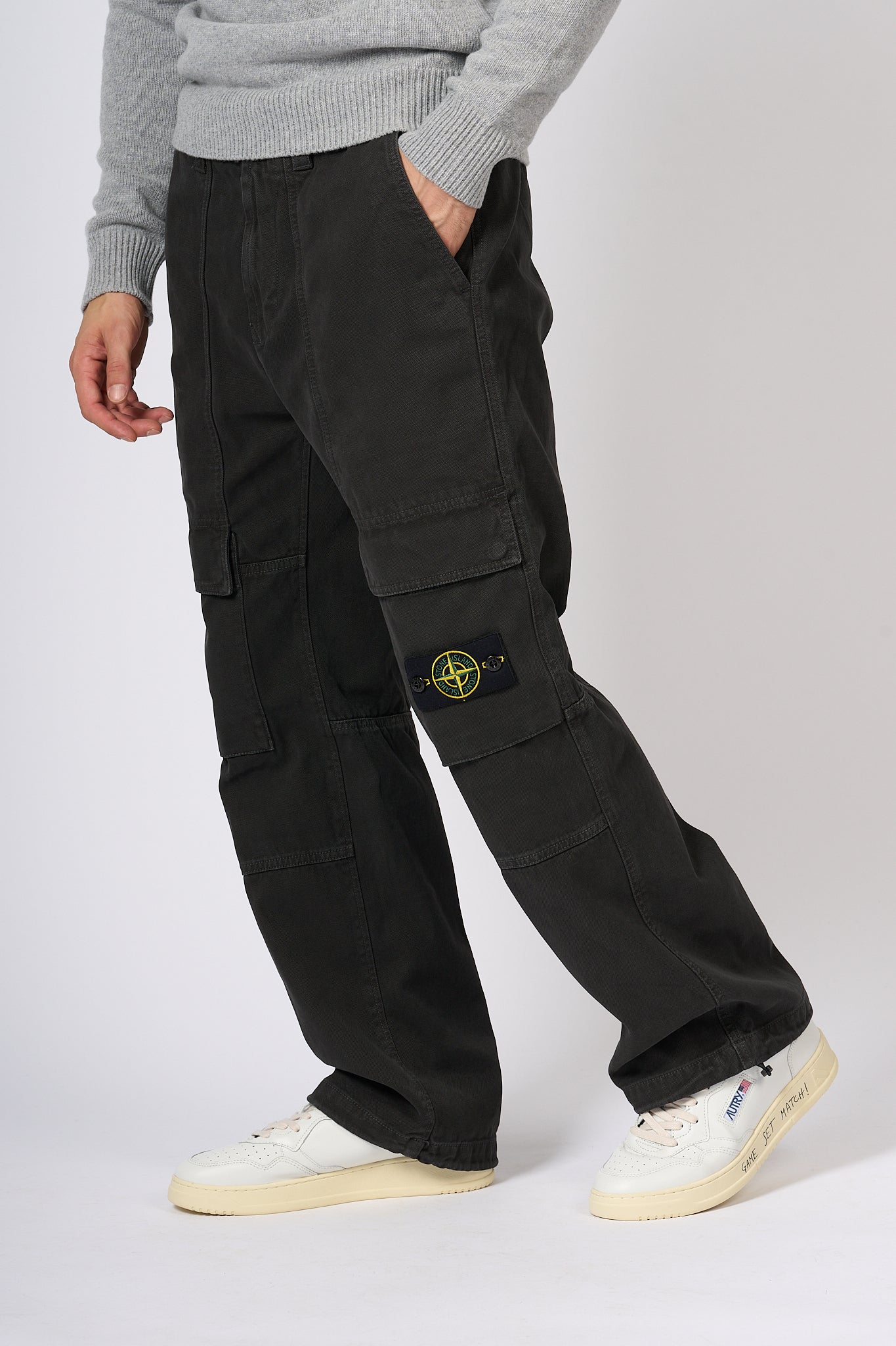 Stone Island Cargo Work Pants Dark Grey Men-1