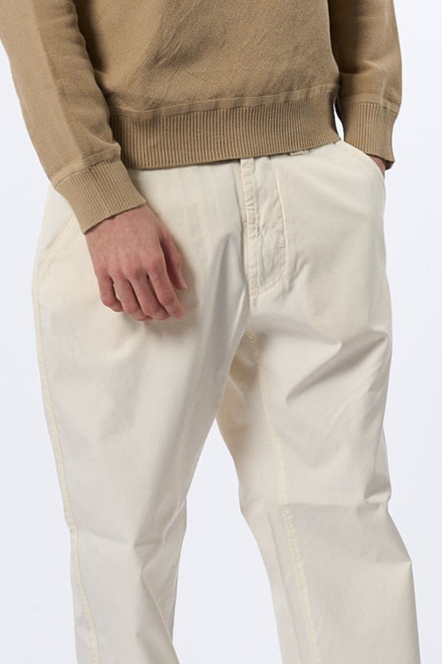 Stone Island Pantalone Chino Avorio Uomo-2