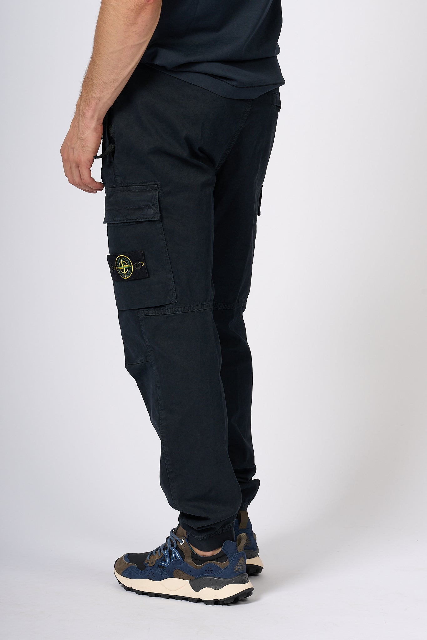 Stone Island Pantalone Coulisse Blu Uomo-3