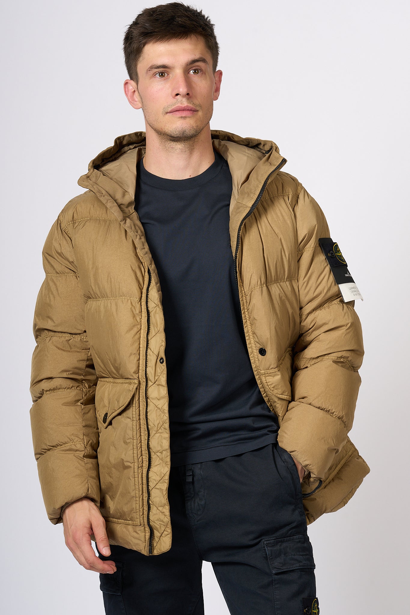 Stone Island Men's Crinckle Biscuit Down Jacket-3