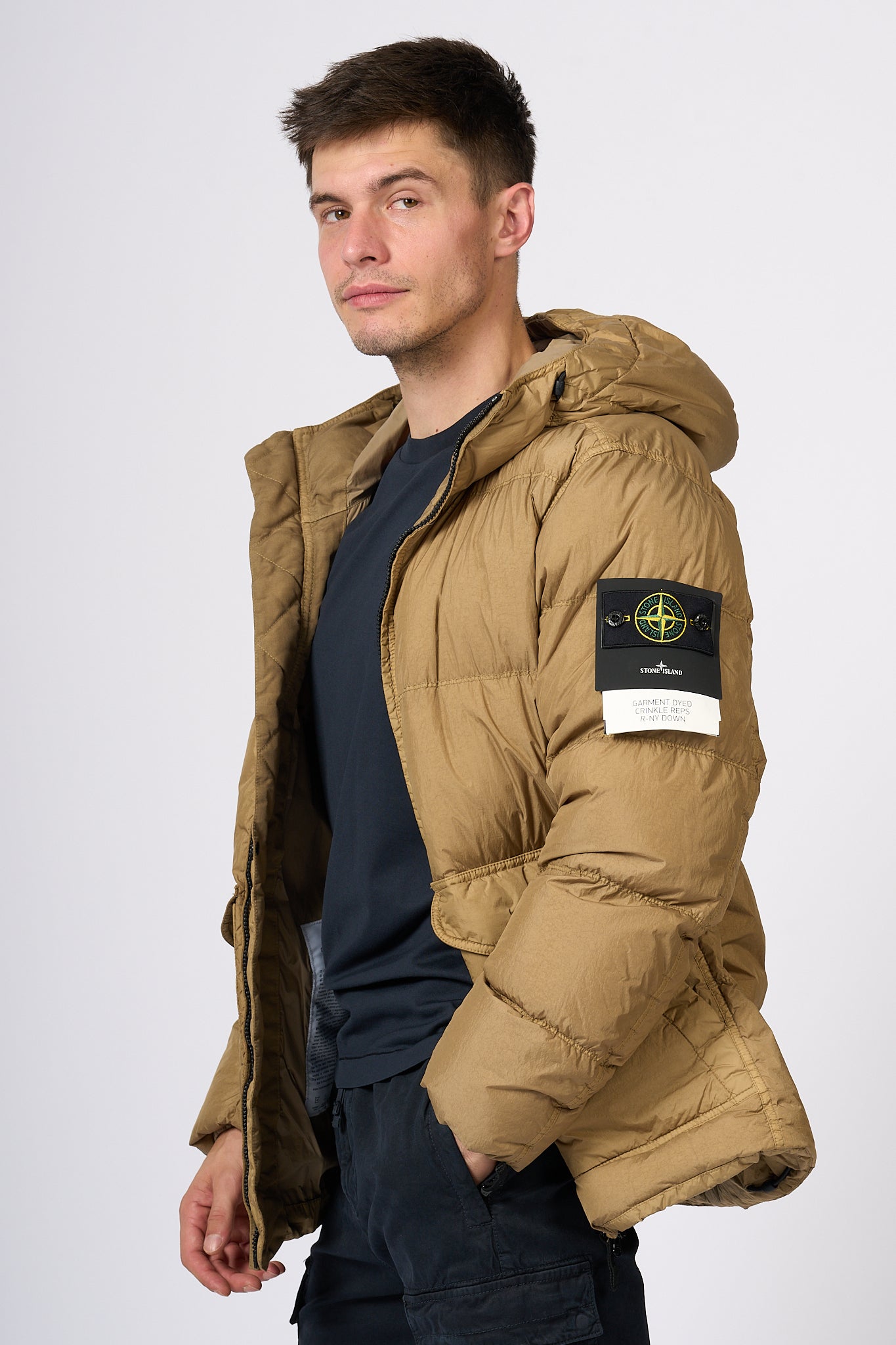 Stone Island Men's Crinckle Biscuit Down Jacket-4