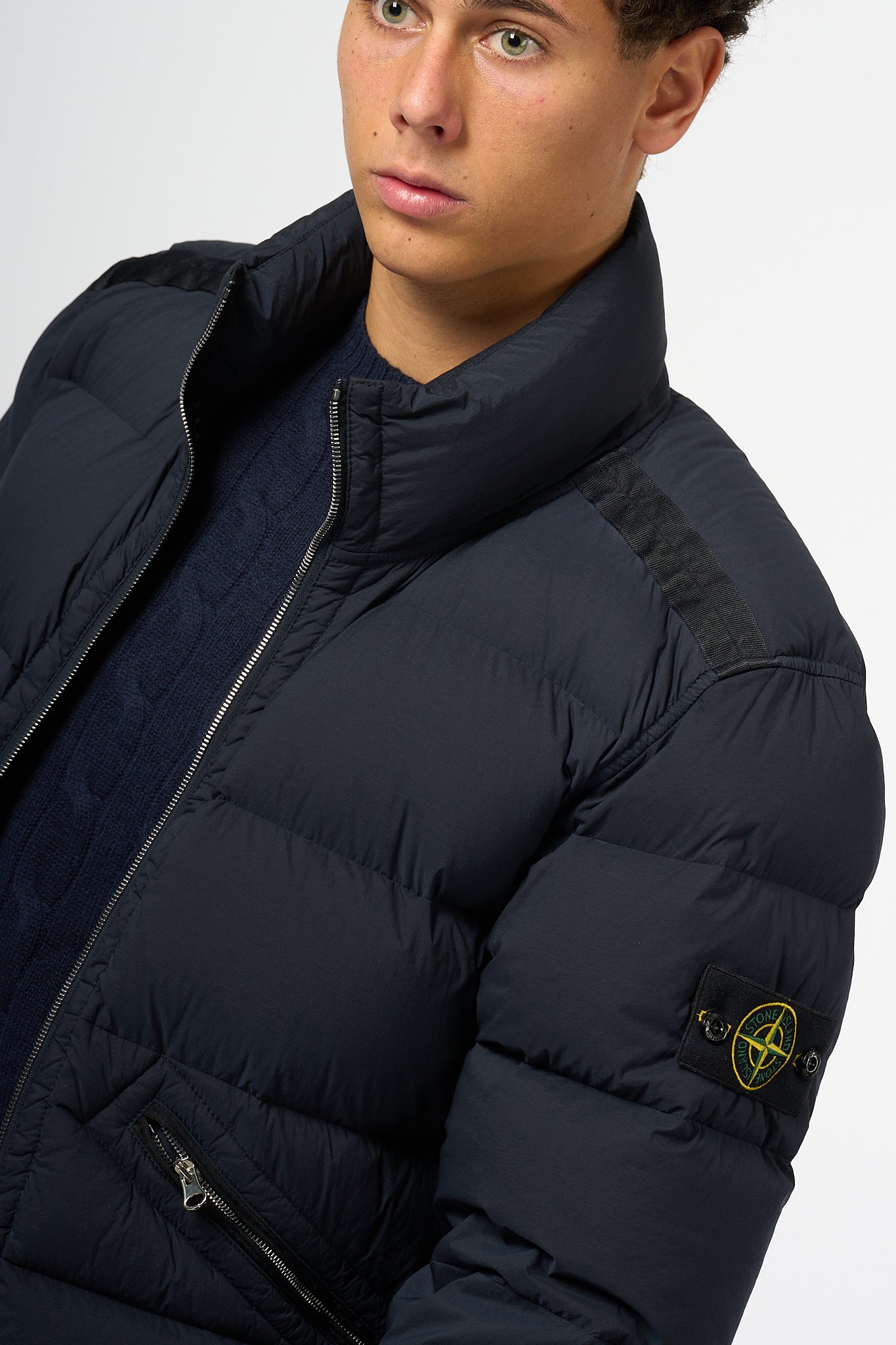 Stone Island Seamless Down Jacket Blue Men-6