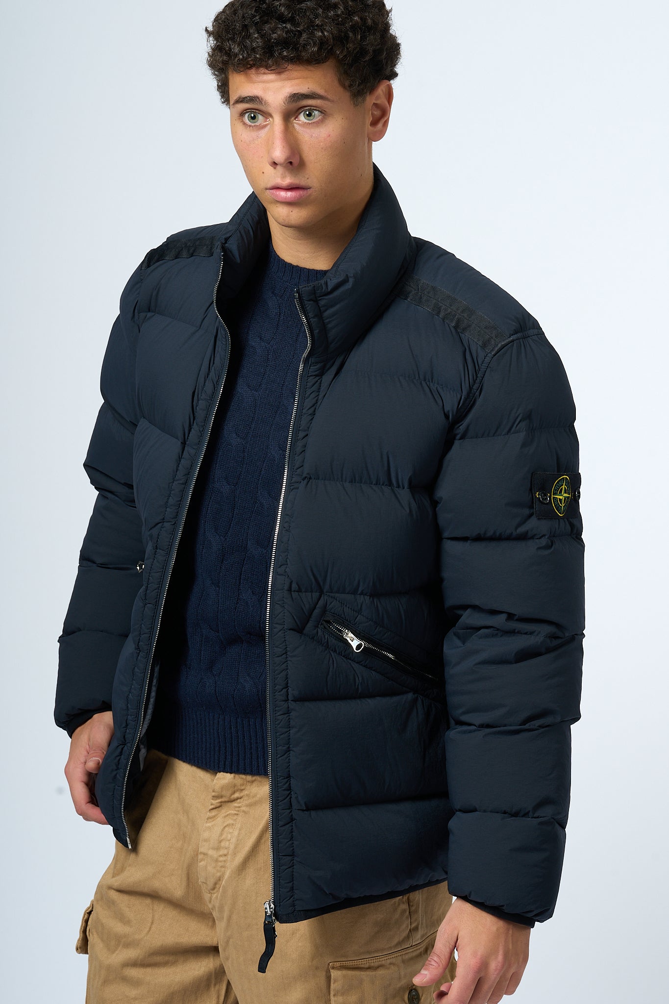 Stone Island Seamless Down Jacket Blue Men-7