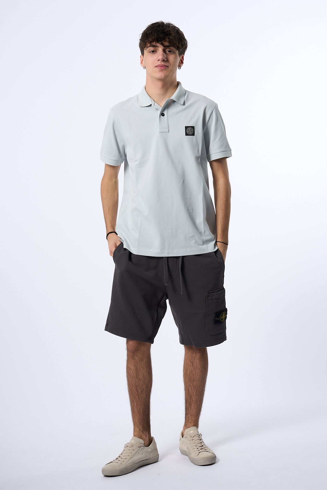 Stone Island Polo Manica Corta Cielo Uomo-3