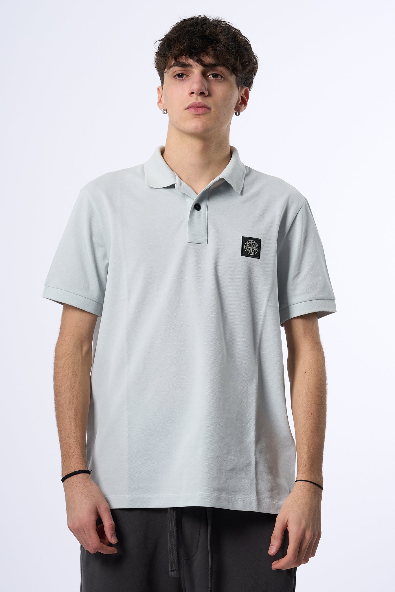 Stone Island Polo Manica Corta Cielo Uomo-4