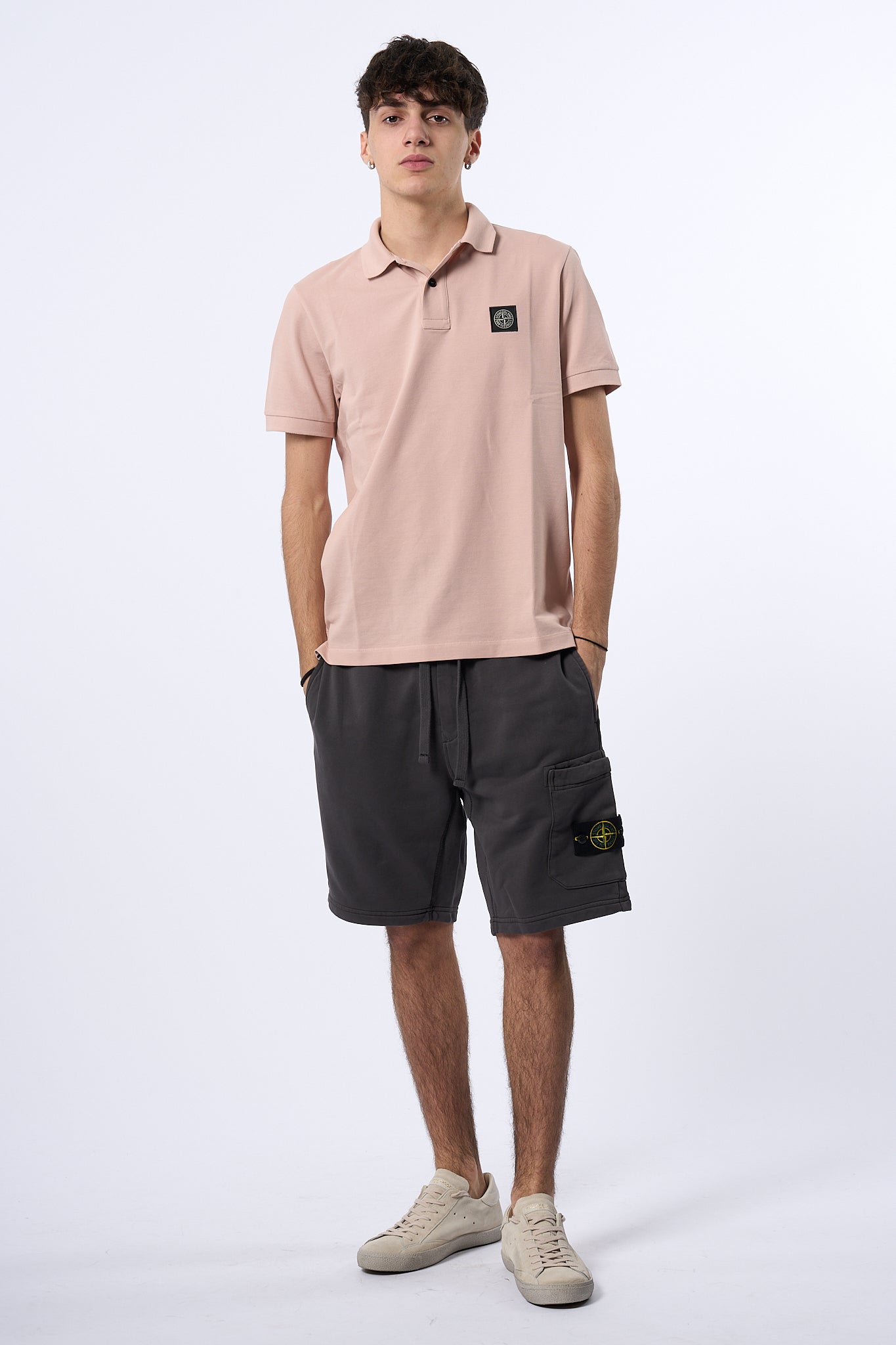 Stone Island Polo Manica Corta Rosa Uomo-4