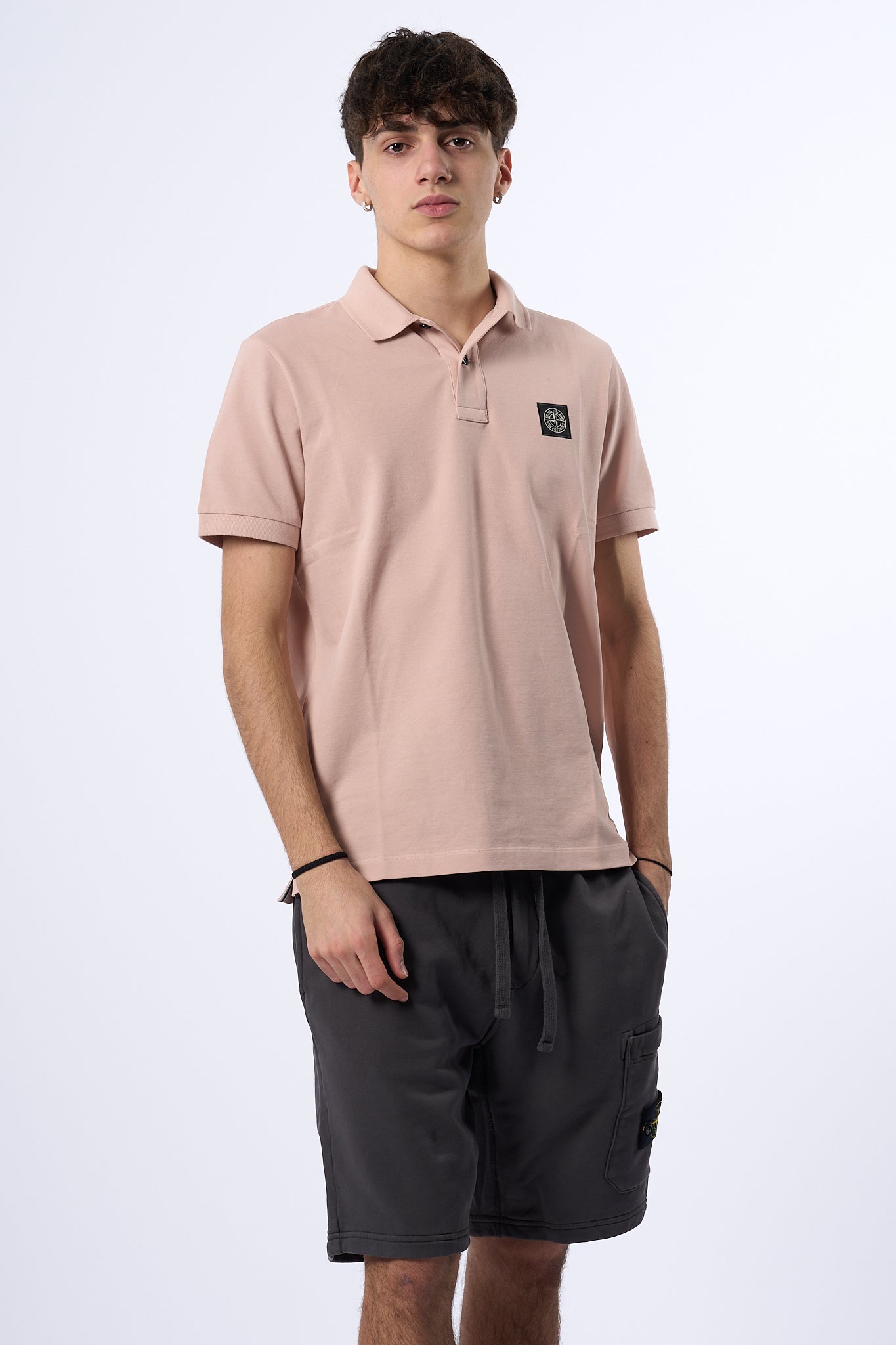 Stone Island Polo Manica Corta Rosa Uomo-5