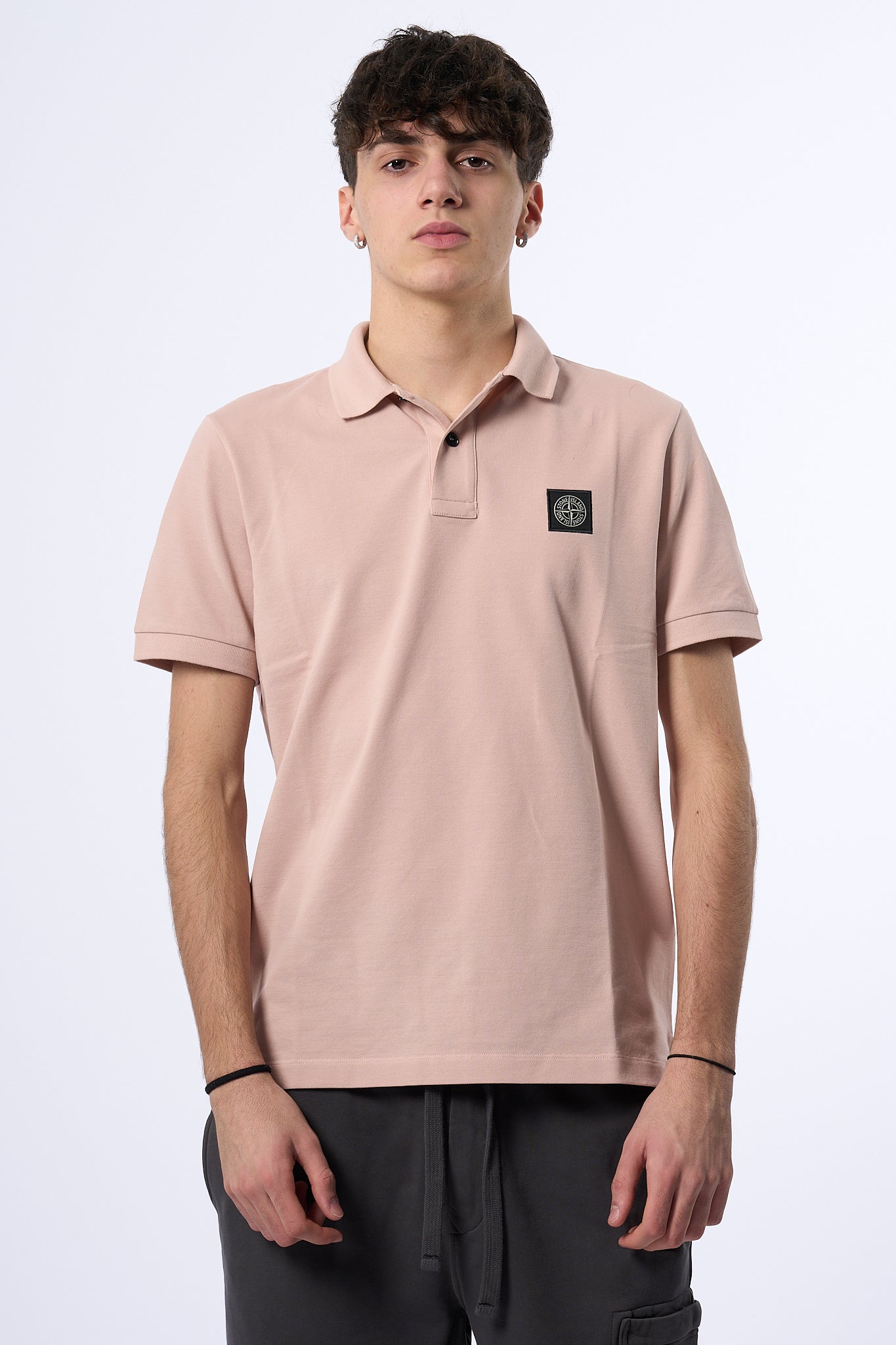 Stone Island Polo Manica Corta Rosa Uomo-6