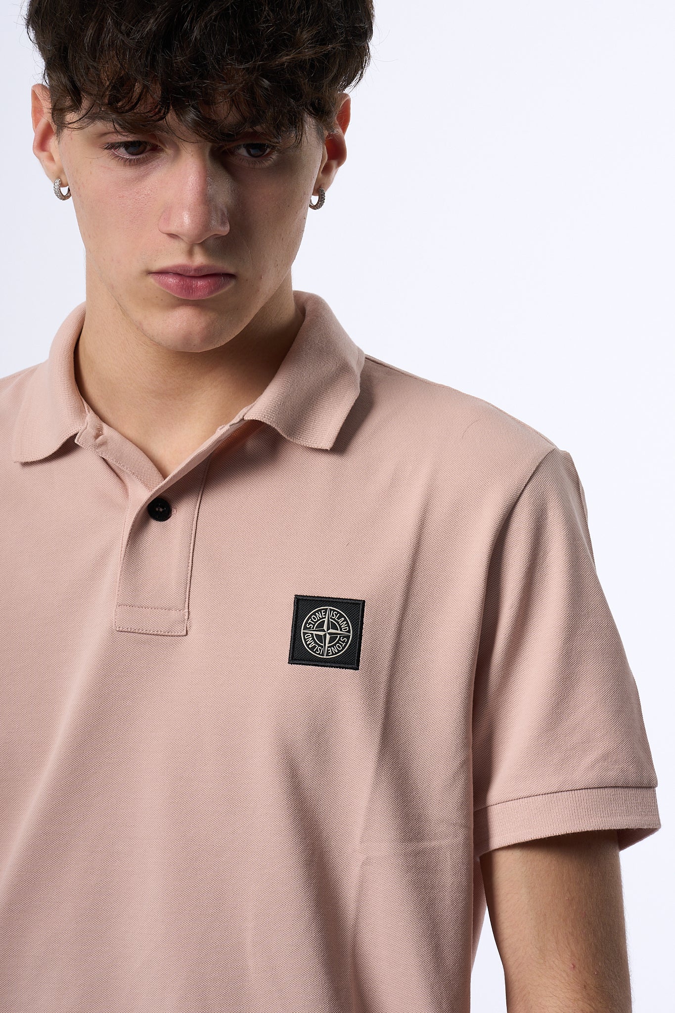 Stone Island Polo Manica Corta Rosa Uomo-2