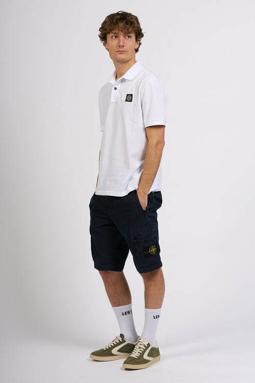 Stone Island Polo Slim Fit Bianco Uomo-2