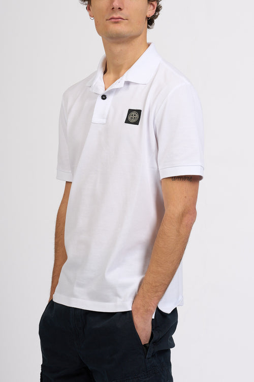 Stone Island Polo Slim Fit Bianco Uomo