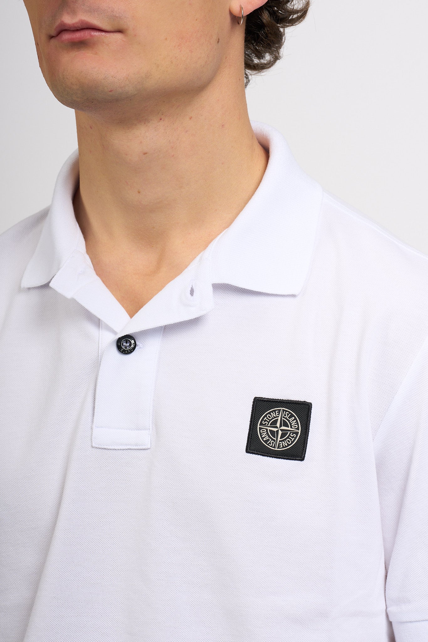 Stone Island Polo Slim Fit Bianco Uomo-6