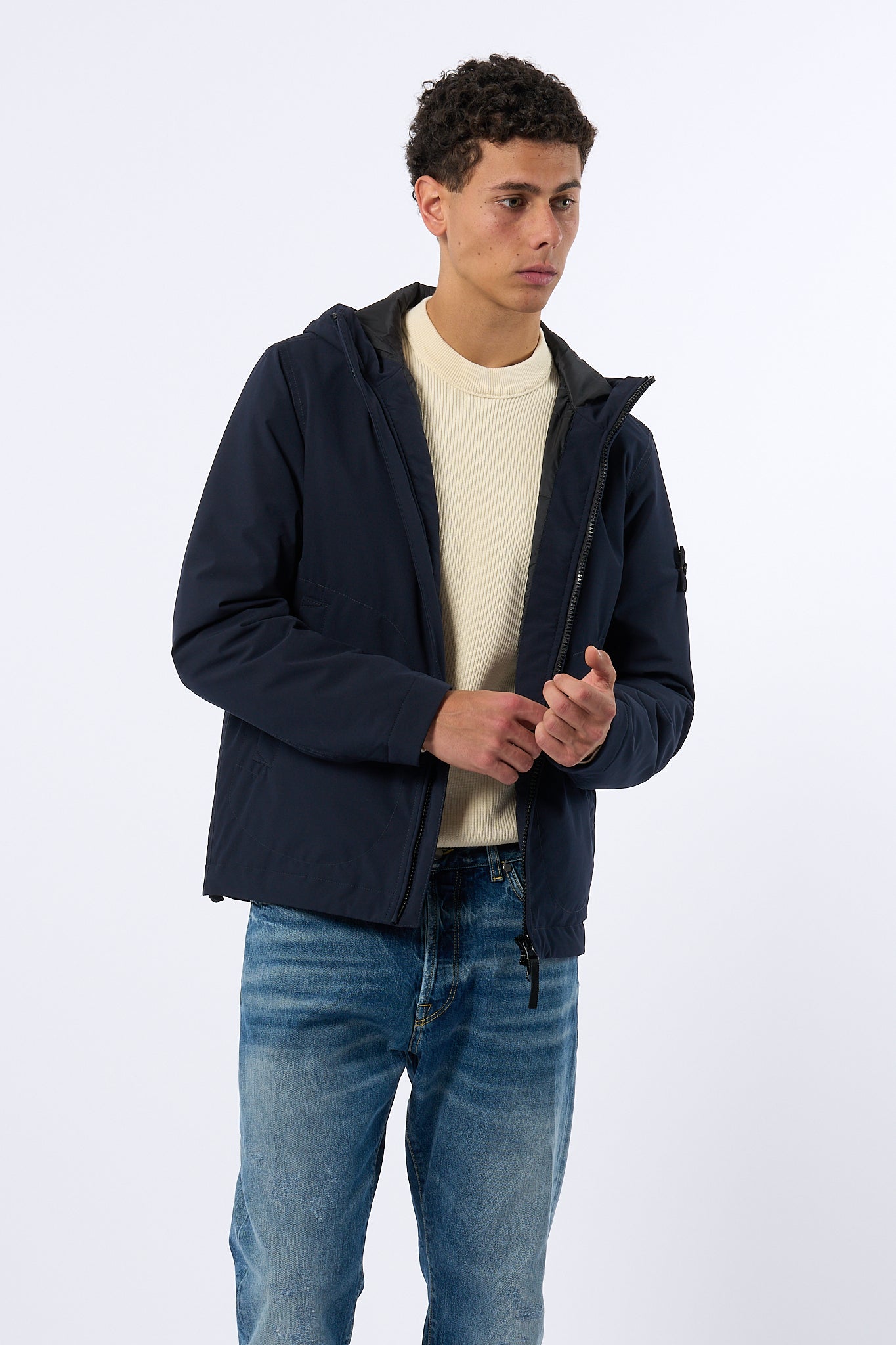 Stone Island Short Parka Blu Uomo-2