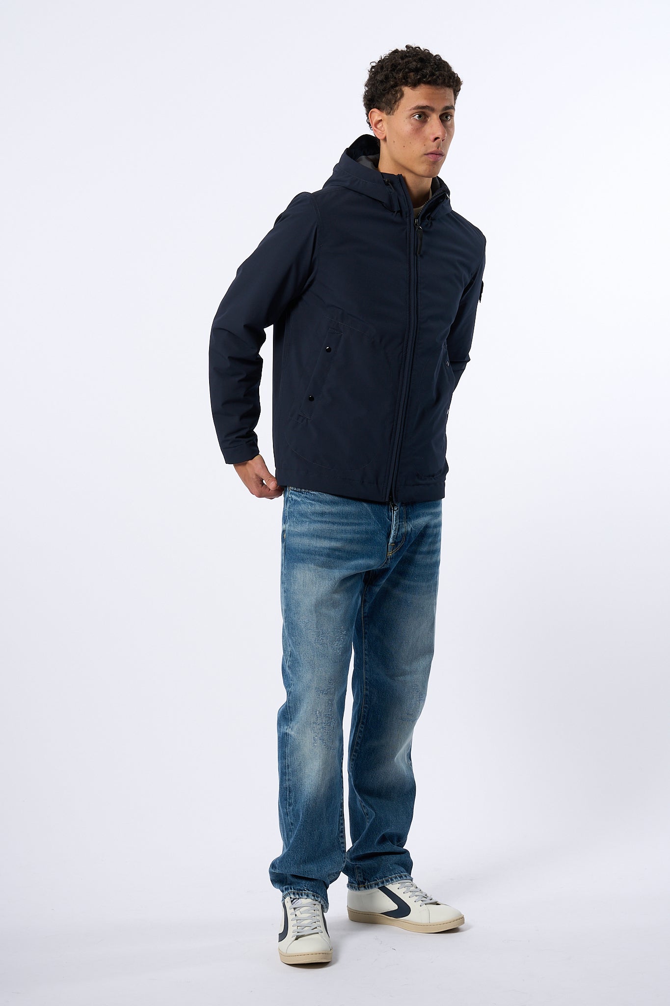 Stone Island Short Parka Blu Uomo-3