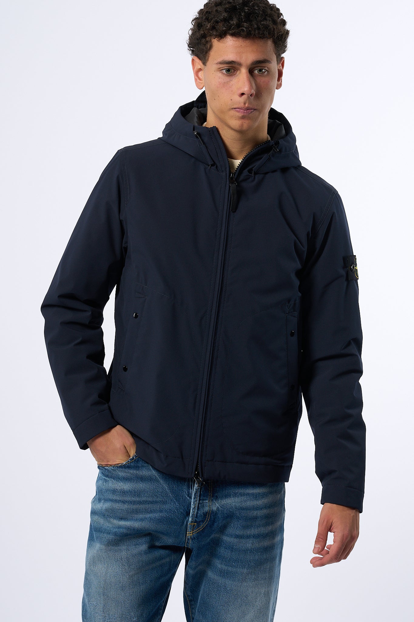 Stone Island Short Parka Blu Uomo-1