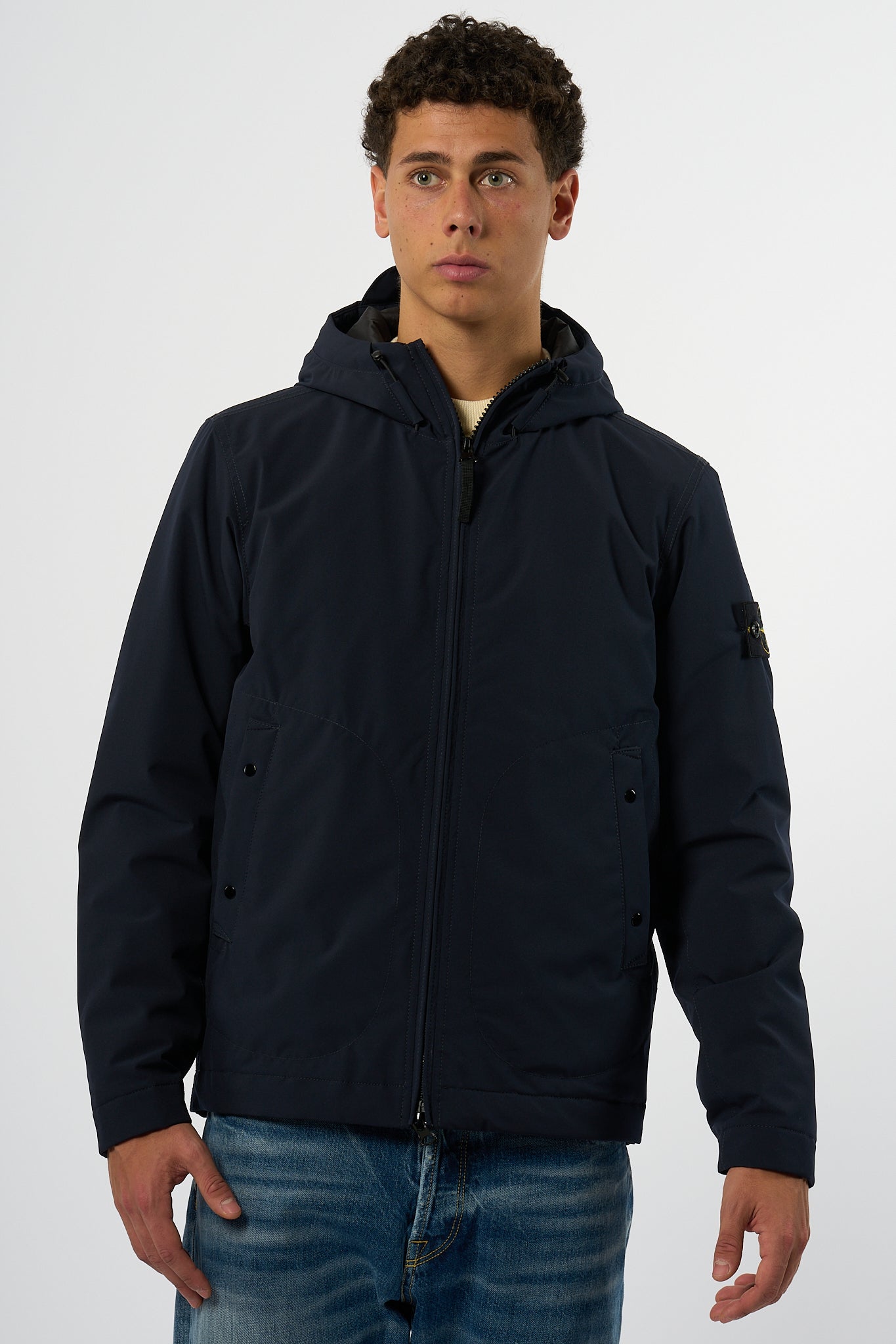 Stone Island Short Parka Blu Uomo-4