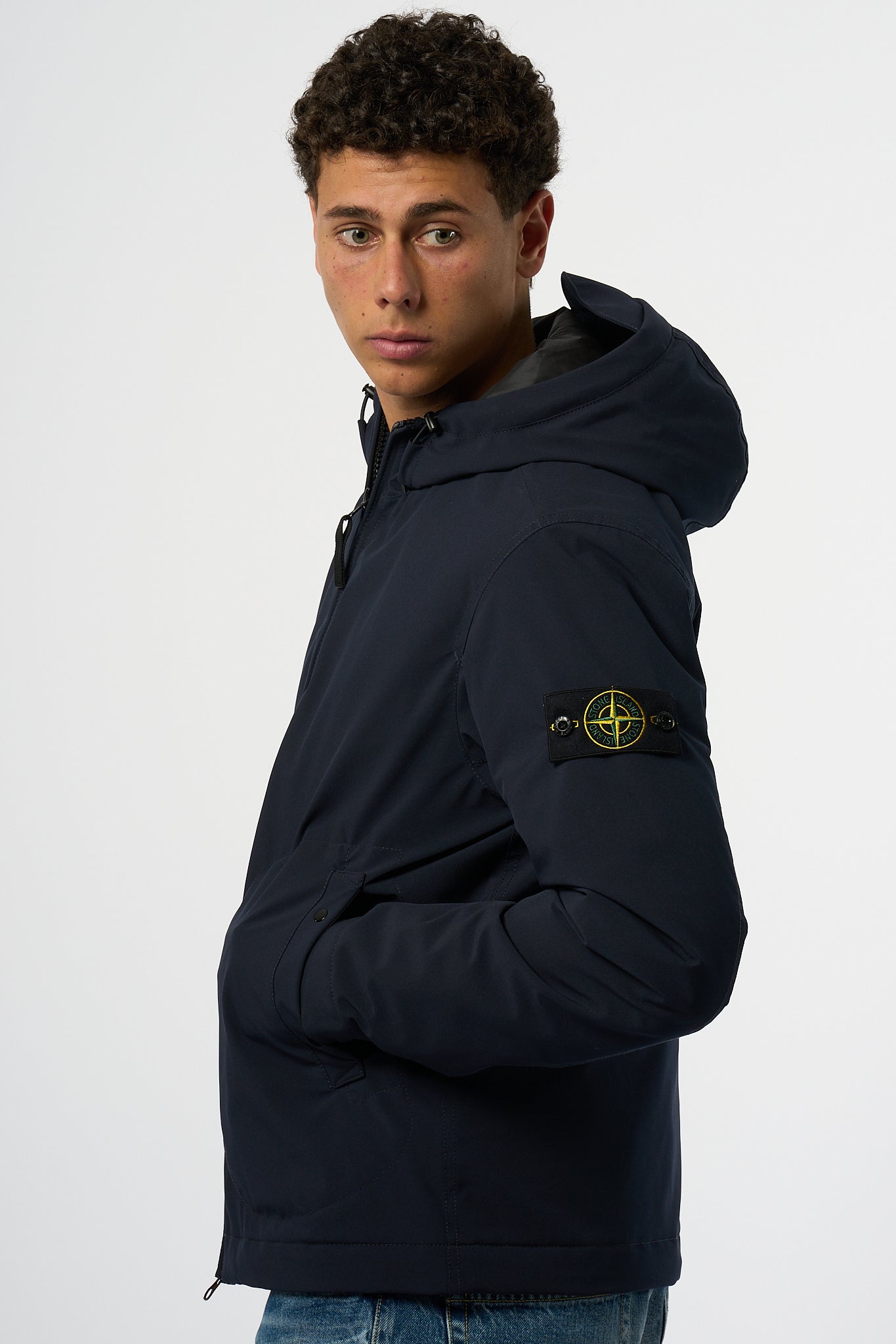 Stone Island Short Parka Blu Uomo-5