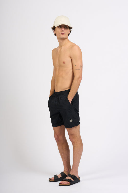 Stone Island Swim Short In Nylon Blu Uomo-2