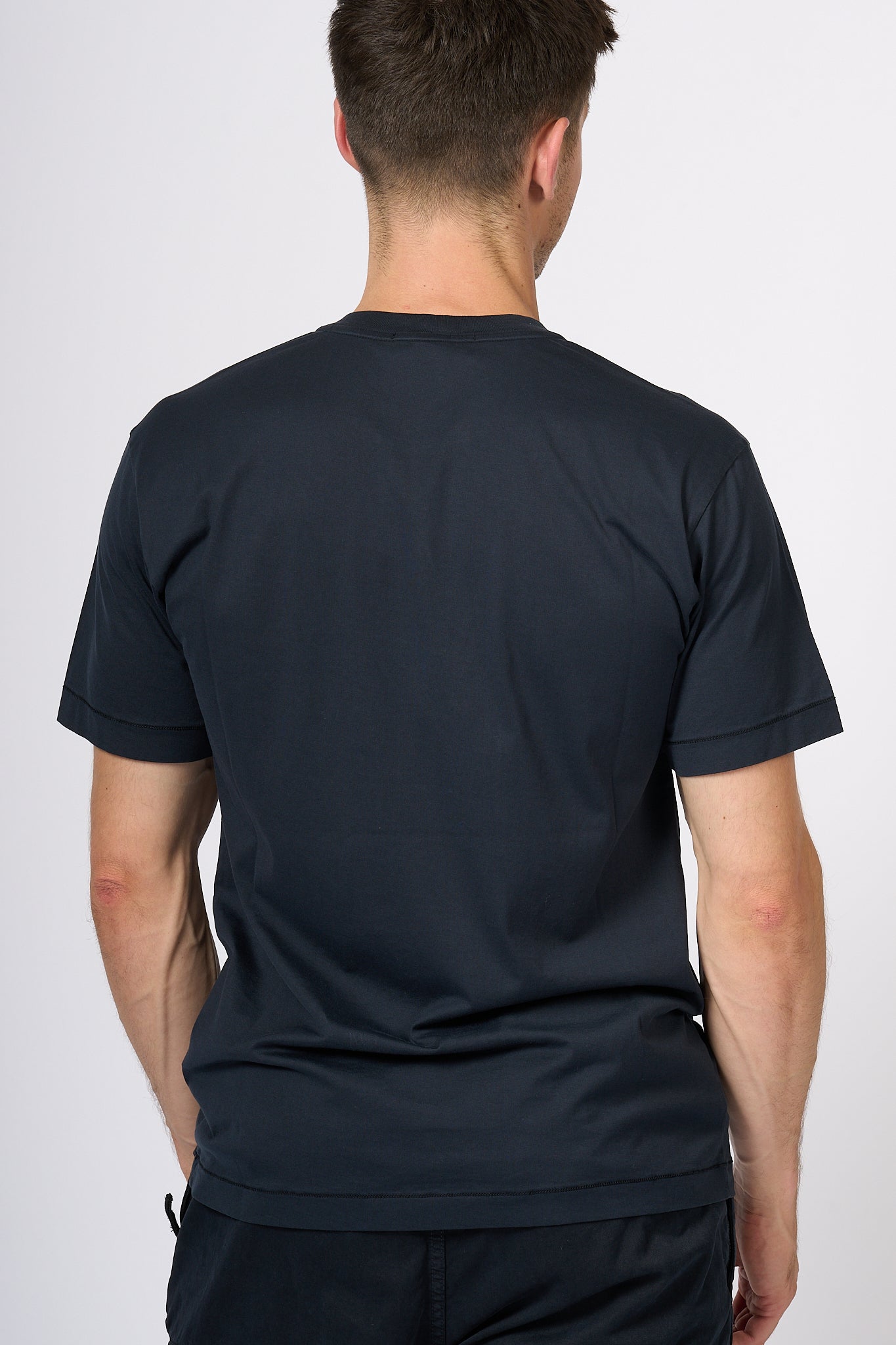 Stone island T-shirt Logo Blu Uomo-3