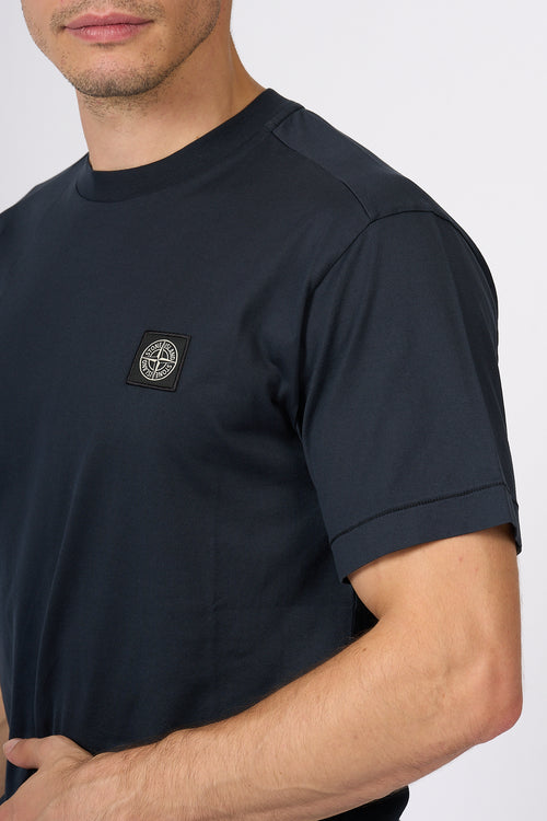 Stone island T-shirt Logo Blu Uomo-2