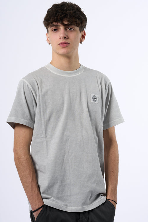 Stone Island T-shirt Lavata Grigio Perla Uomo