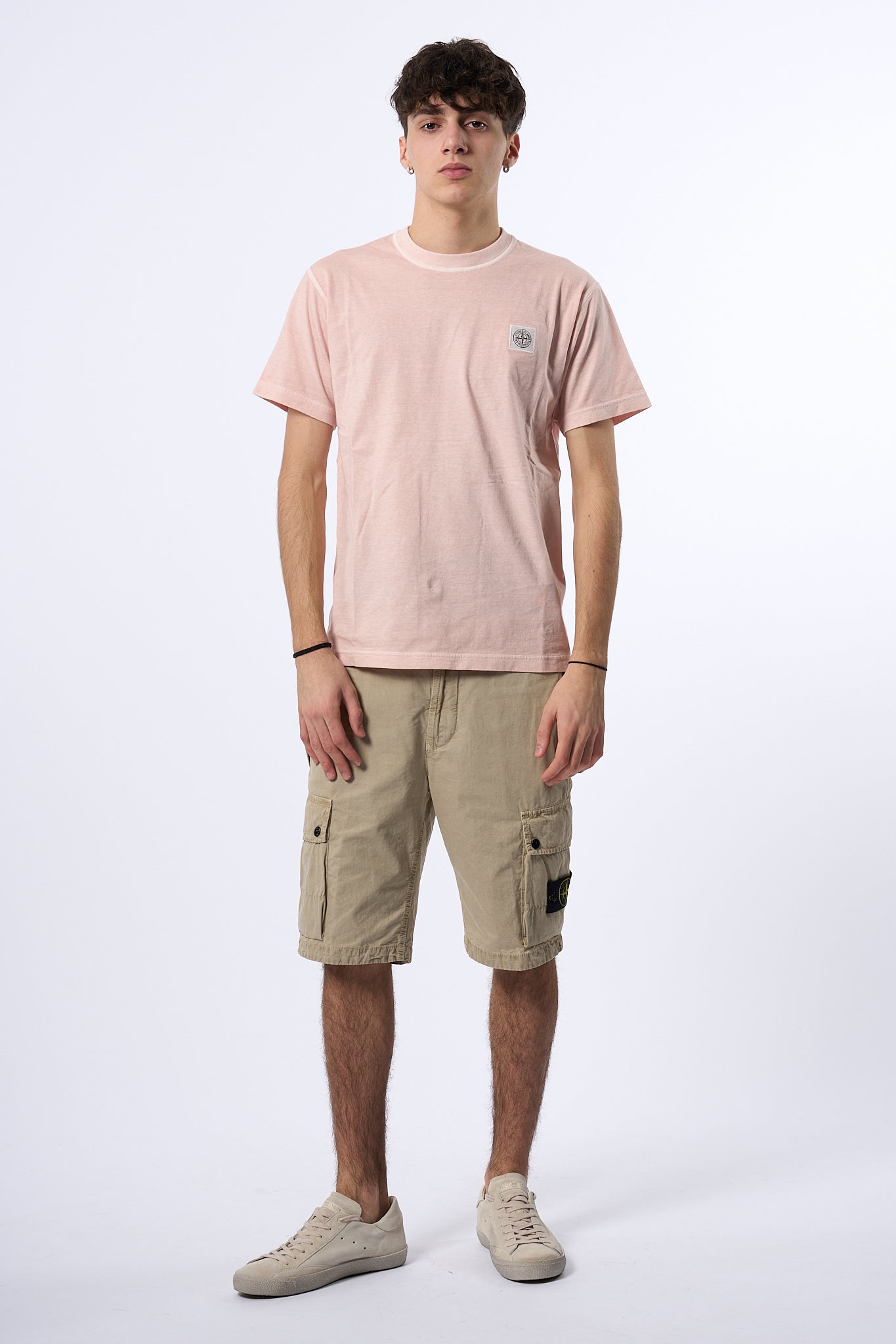 Stone Island T-shirt Lavata Rosa Antico Uomo-3