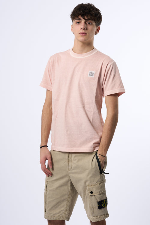 Stone Island T-shirt Lavata Rosa Antico Uomo