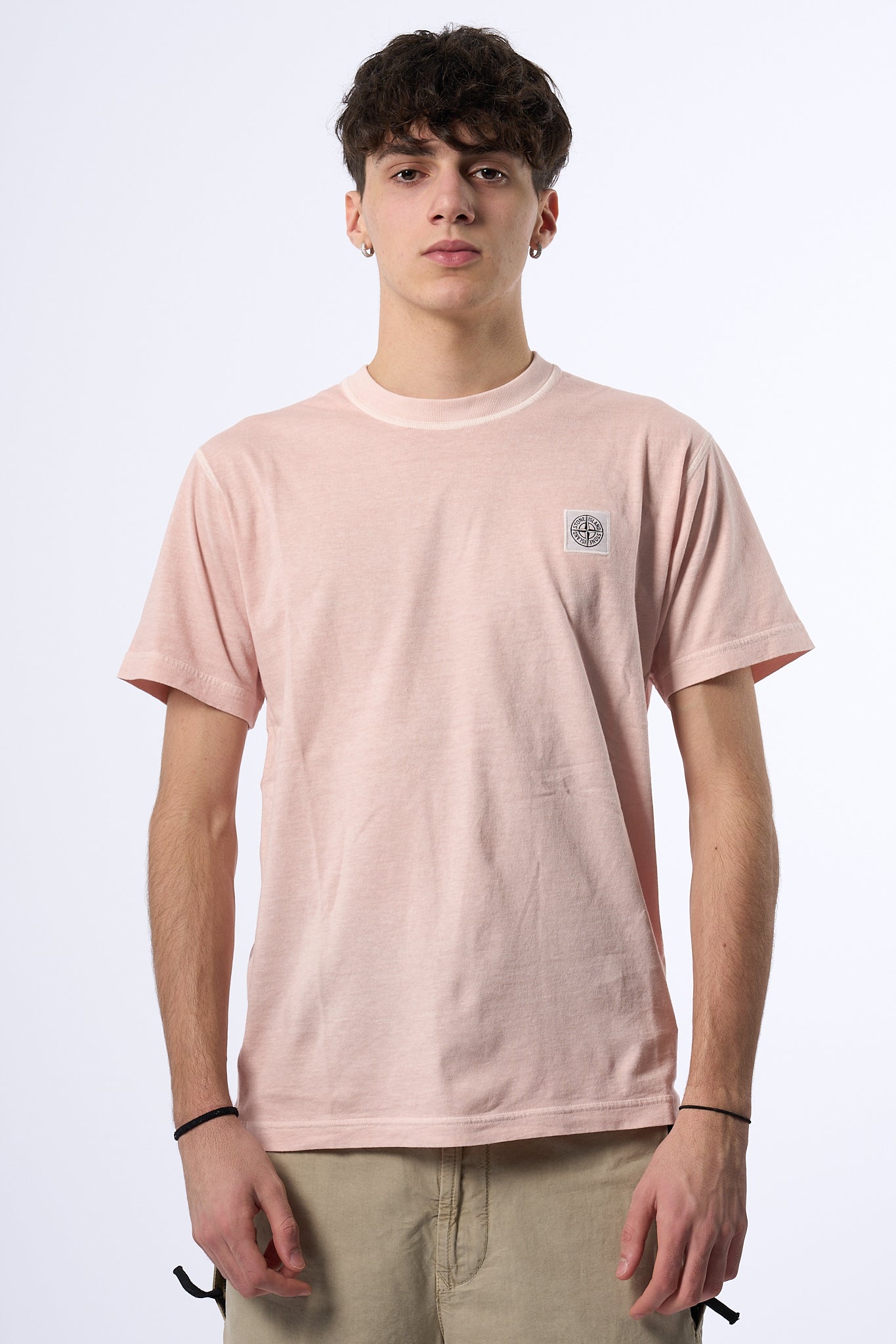 Stone Island T-shirt Lavata Rosa Antico Uomo-4