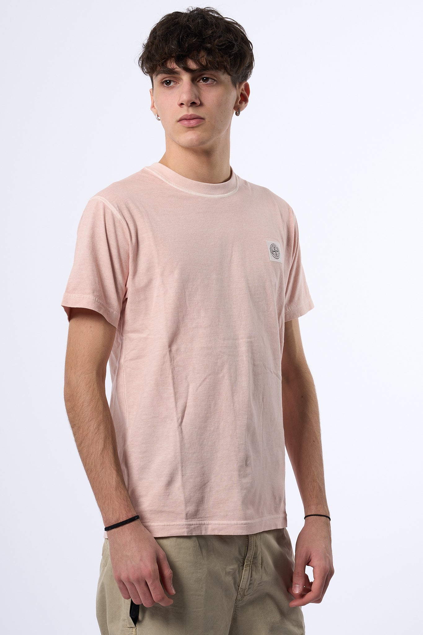 Stone Island T-shirt Lavata Rosa Antico Uomo-5