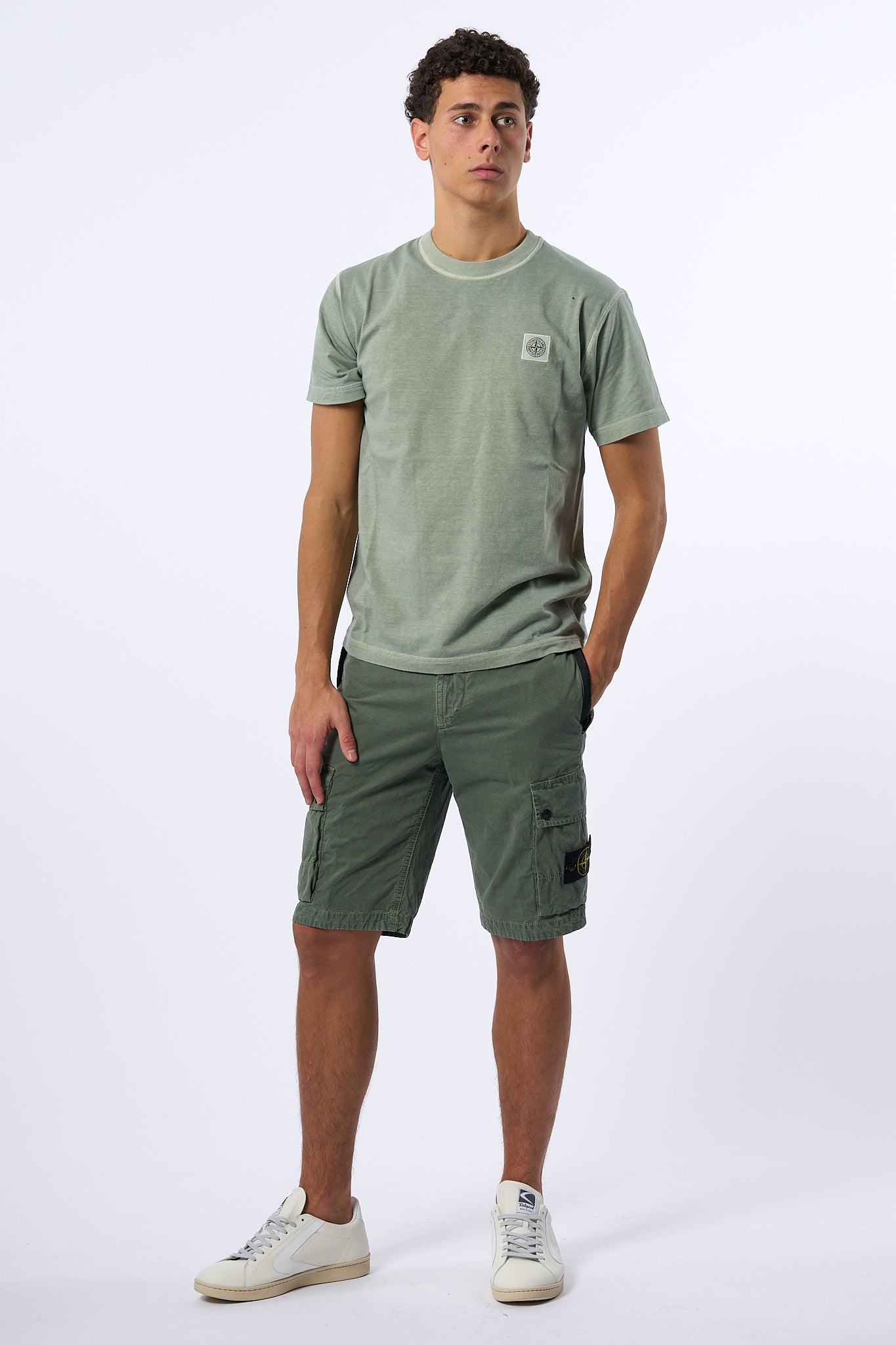 Stone Island T-shirt Lavata Salvia Uomo-3