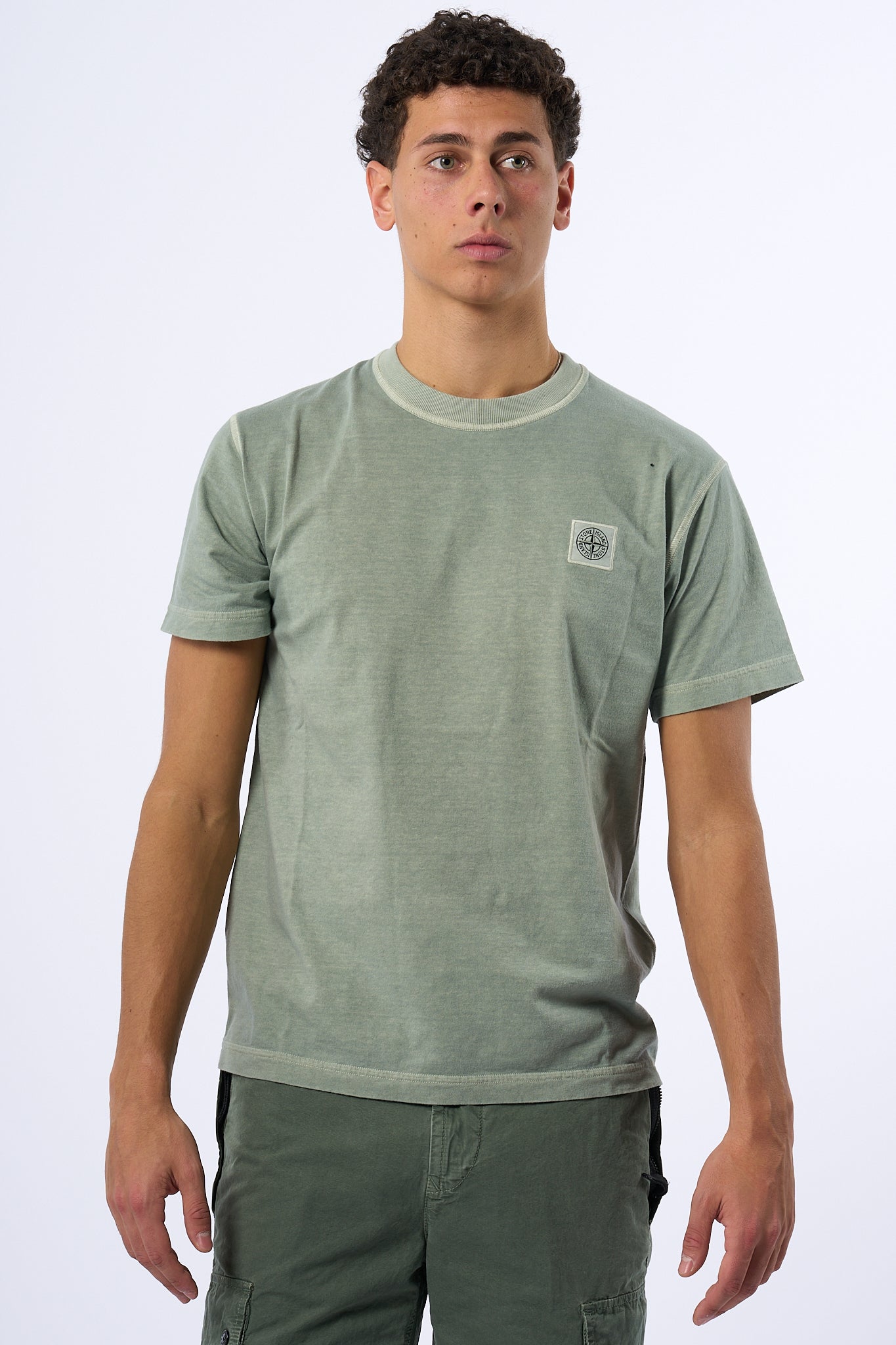 Stone Island T-shirt Lavata Salvia Uomo-1