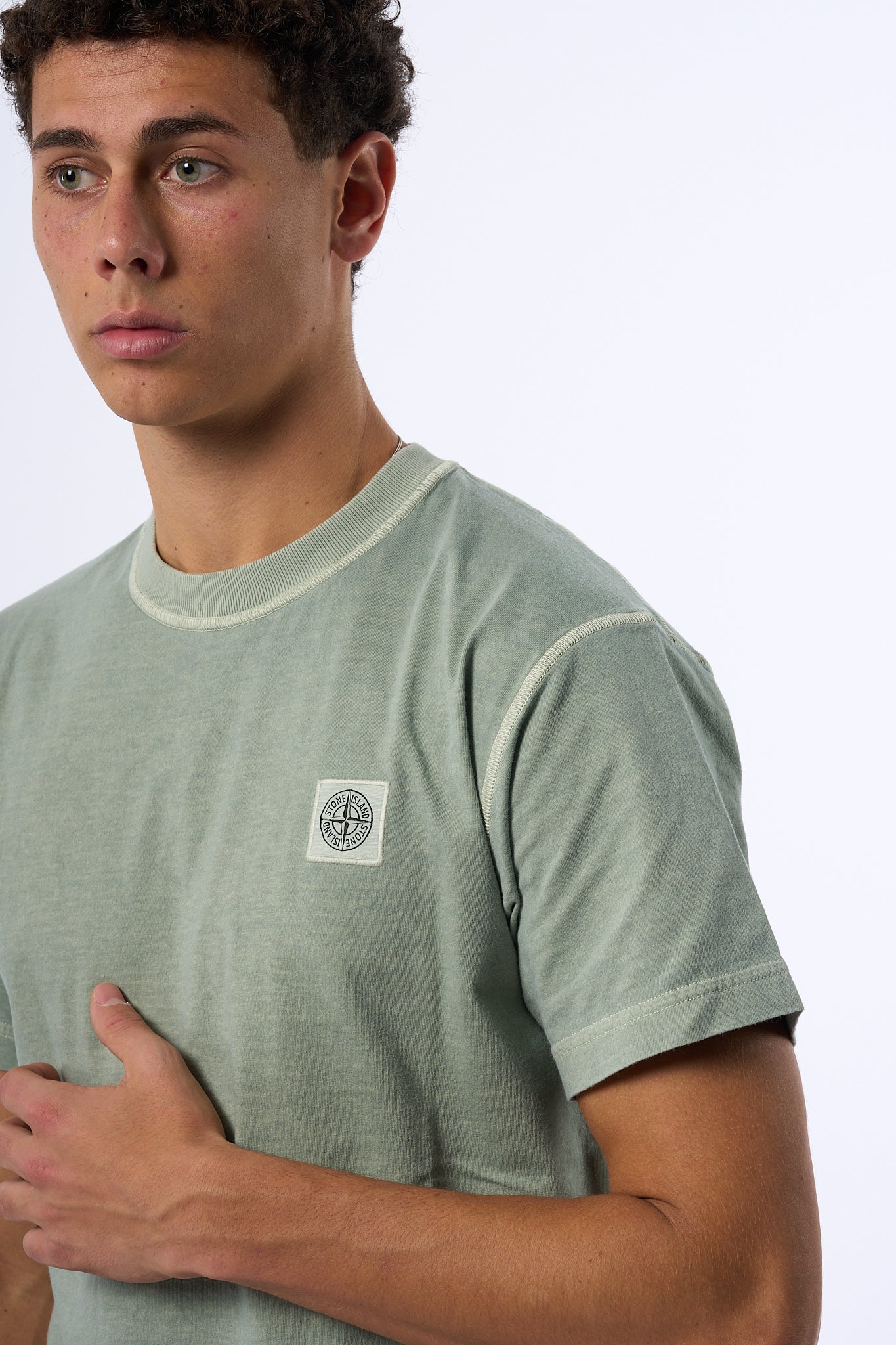 Stone Island T-shirt Lavata Salvia Uomo-2