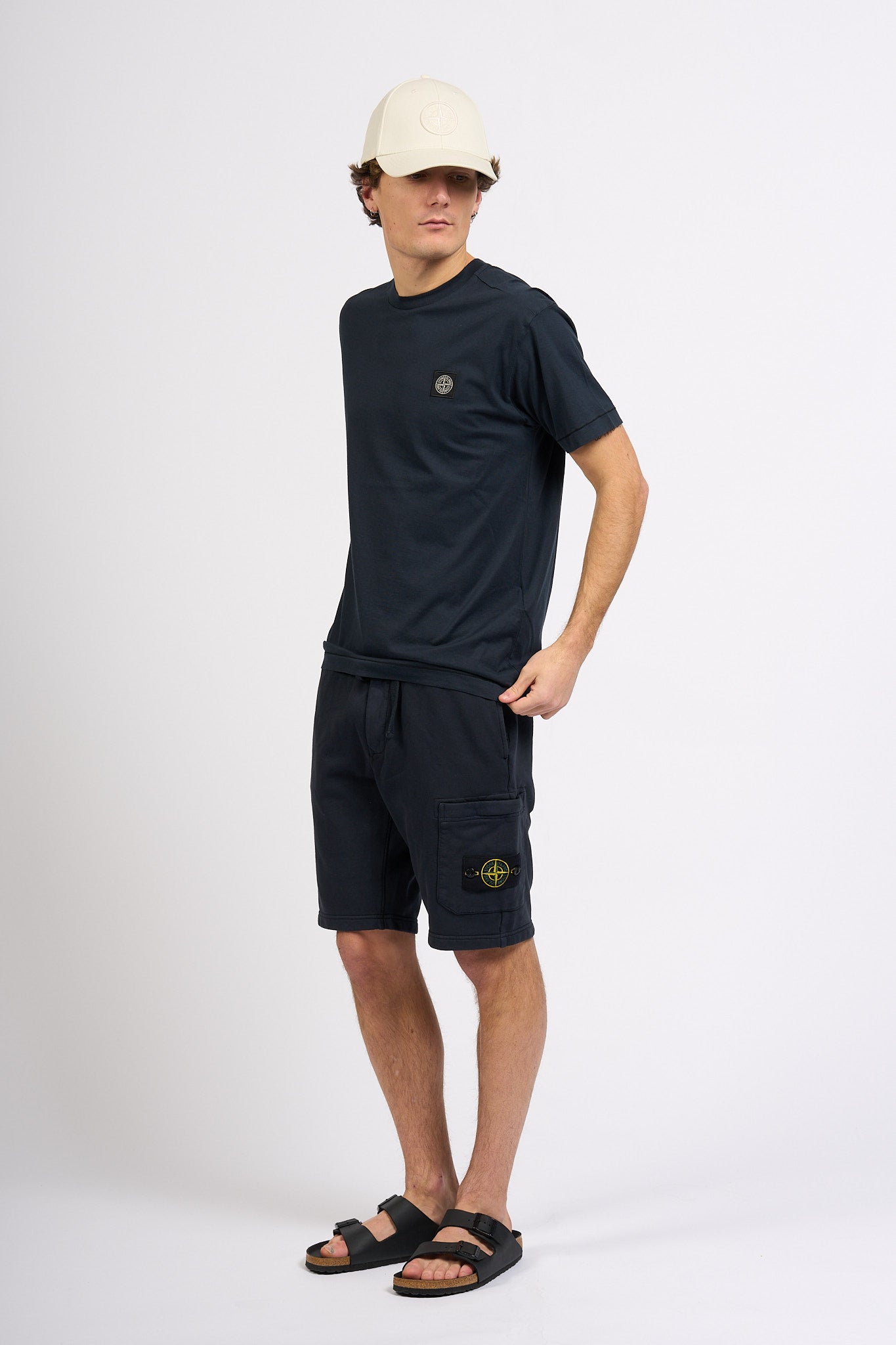 Stone Island T-shirt Logo Patch Blu Uomo-7