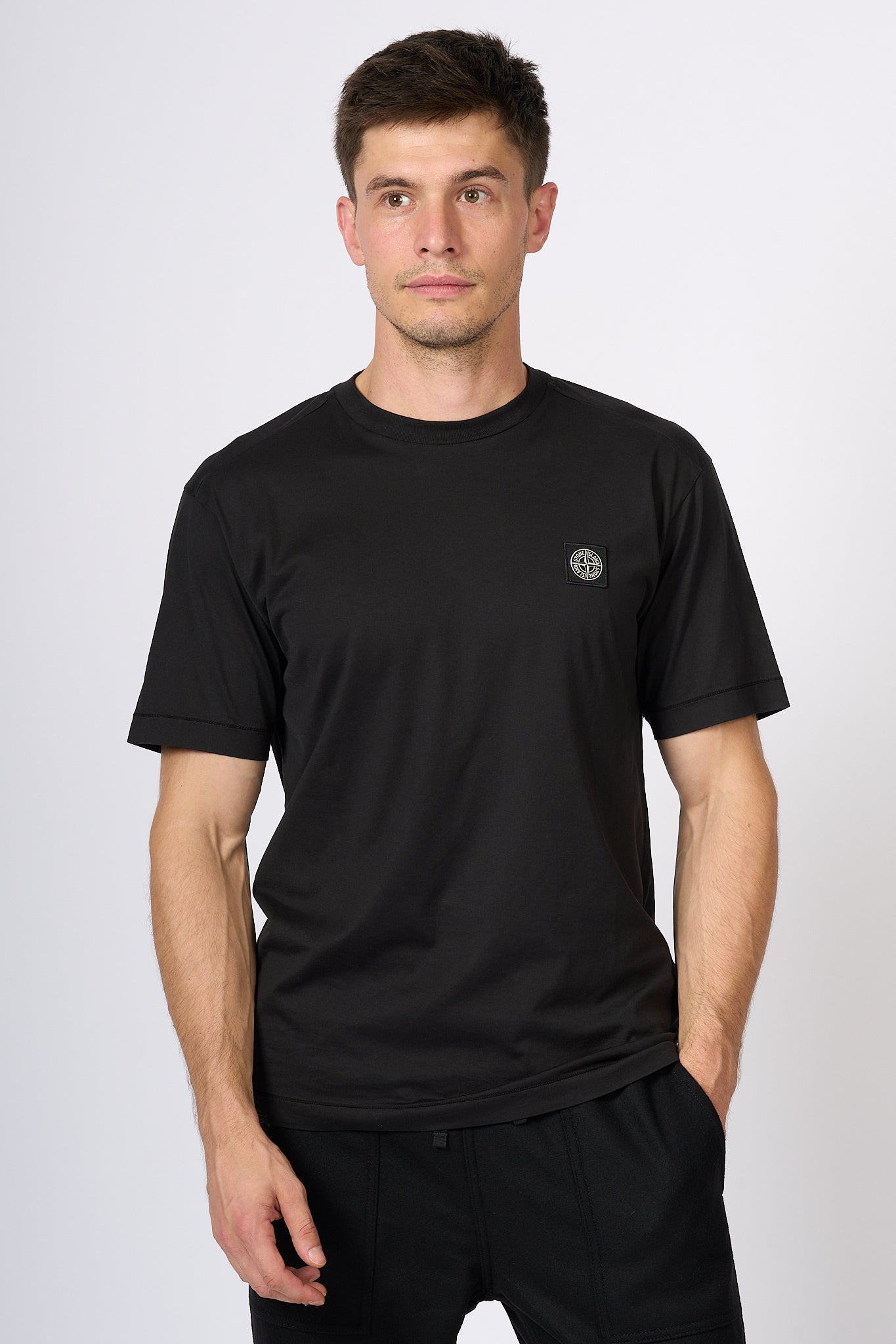 Stone island T-shirt Logo Nero Uomo-5