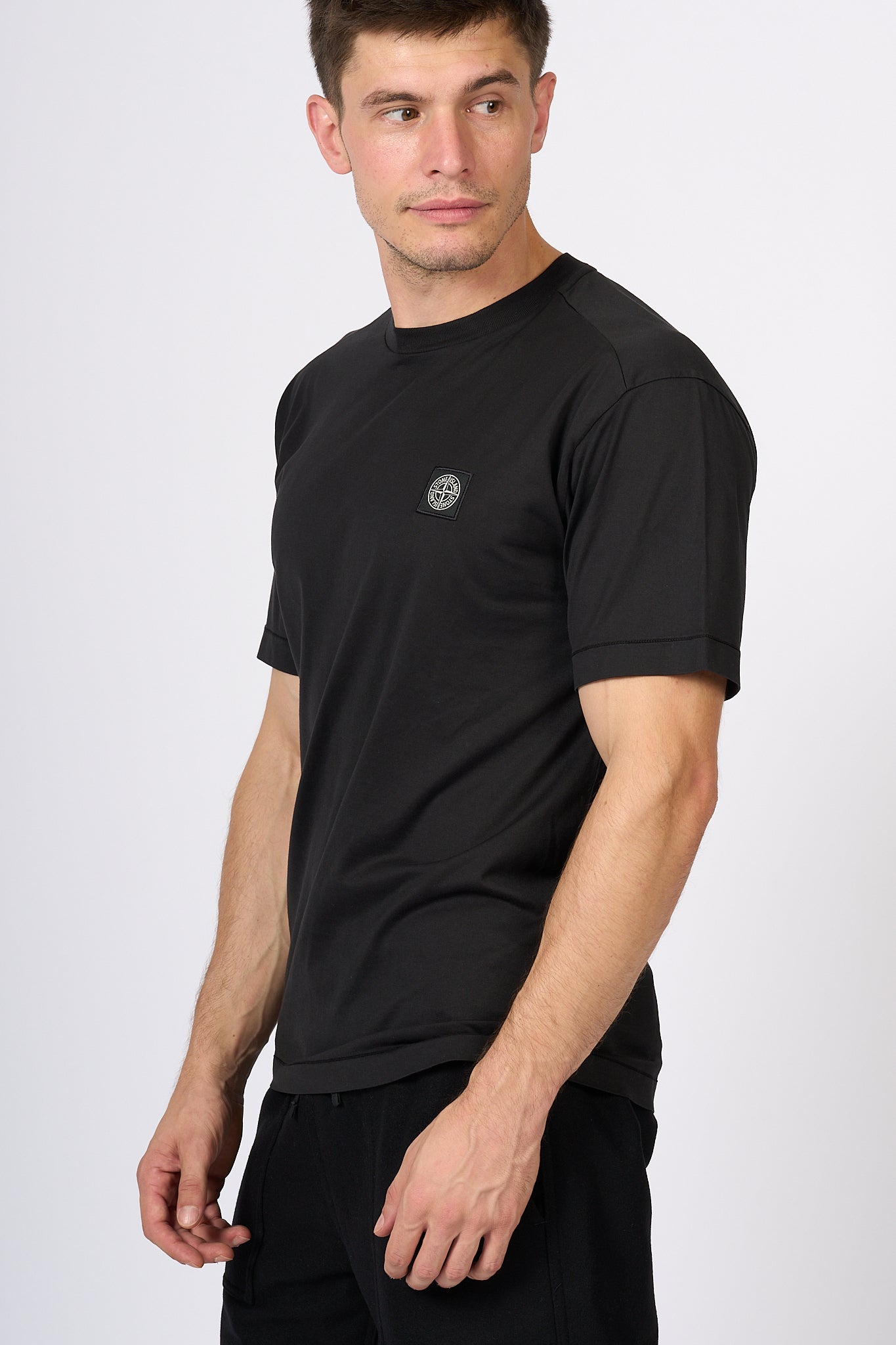 Stone island T-shirt Logo Nero Uomo-4