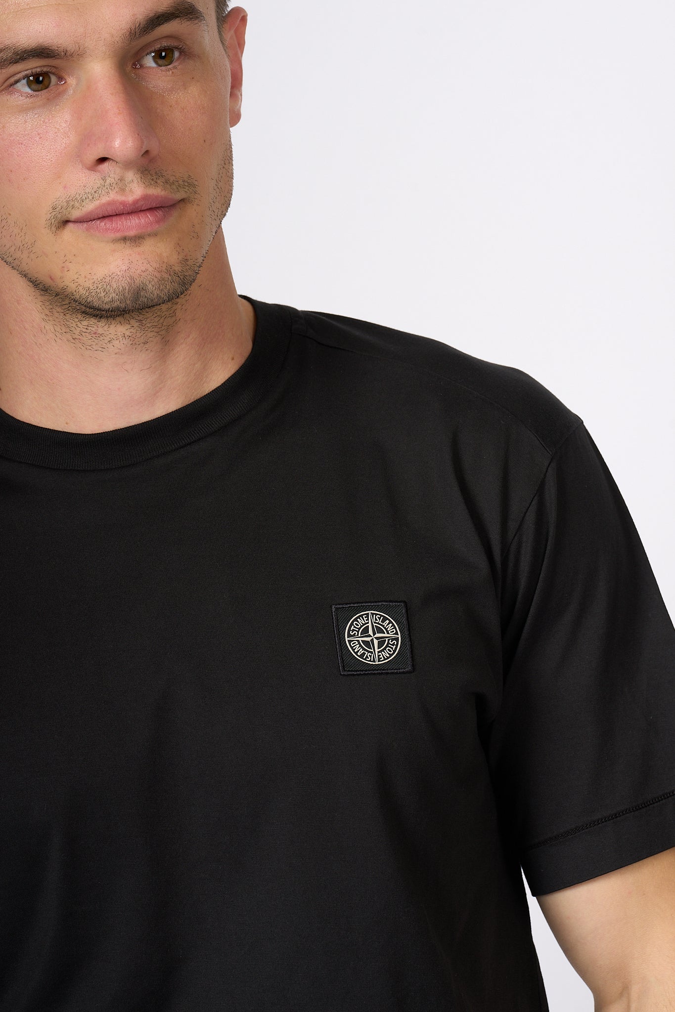 Stone island T-shirt Logo Nero Uomo-2