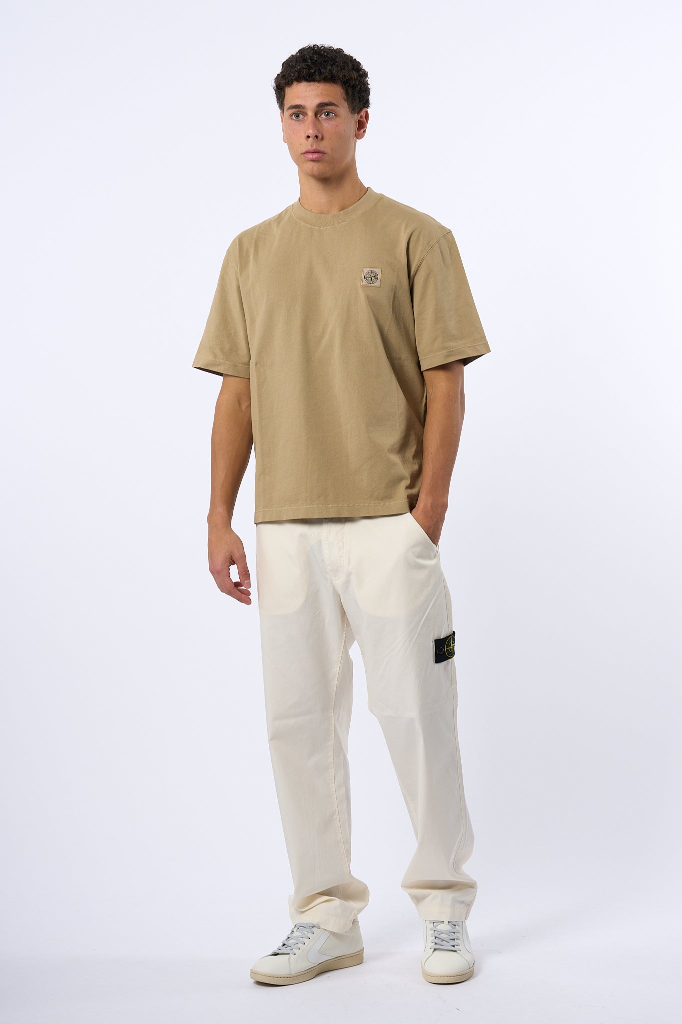 Stone Island T-shirt Over Biscotto Uomo-3