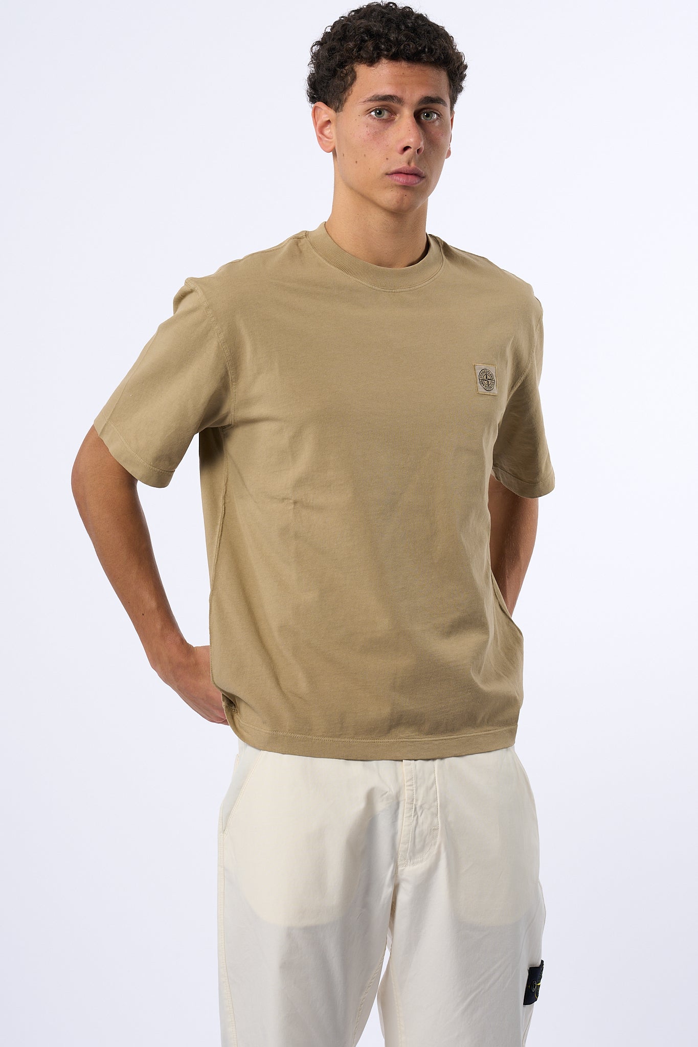 Stone Island T-shirt Over Biscotto Uomo-4