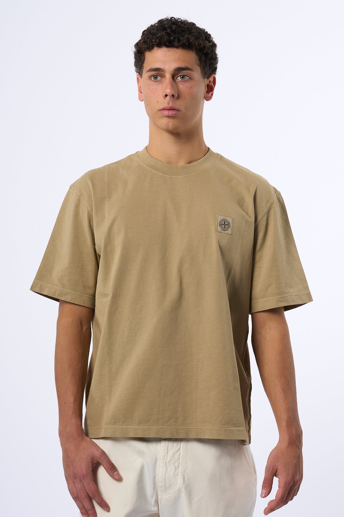 Stone Island T-shirt Over Biscotto Uomo-7