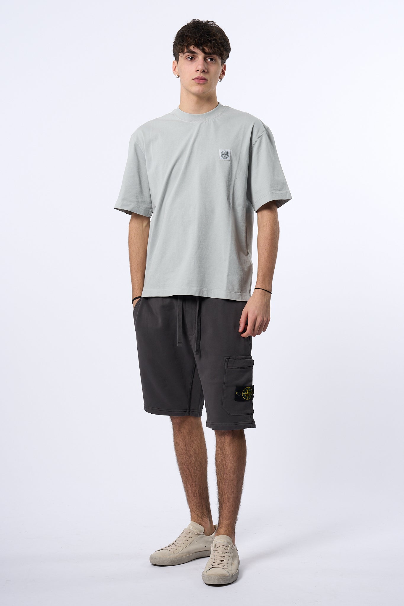 Stone Island T-shirt Over Perla Uomo-4