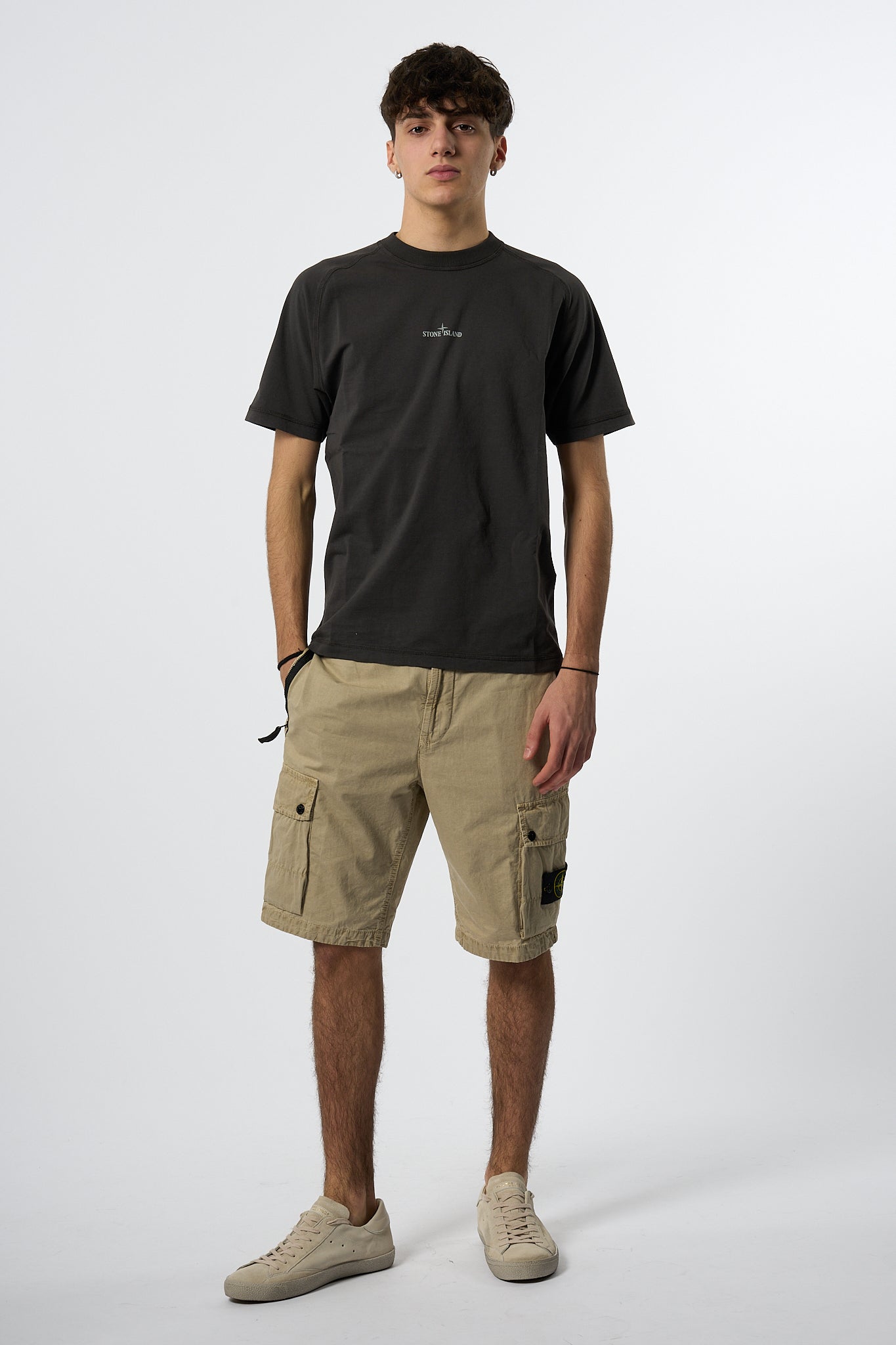 Stone Island T-shirt Stampa Antracite Uomo-3