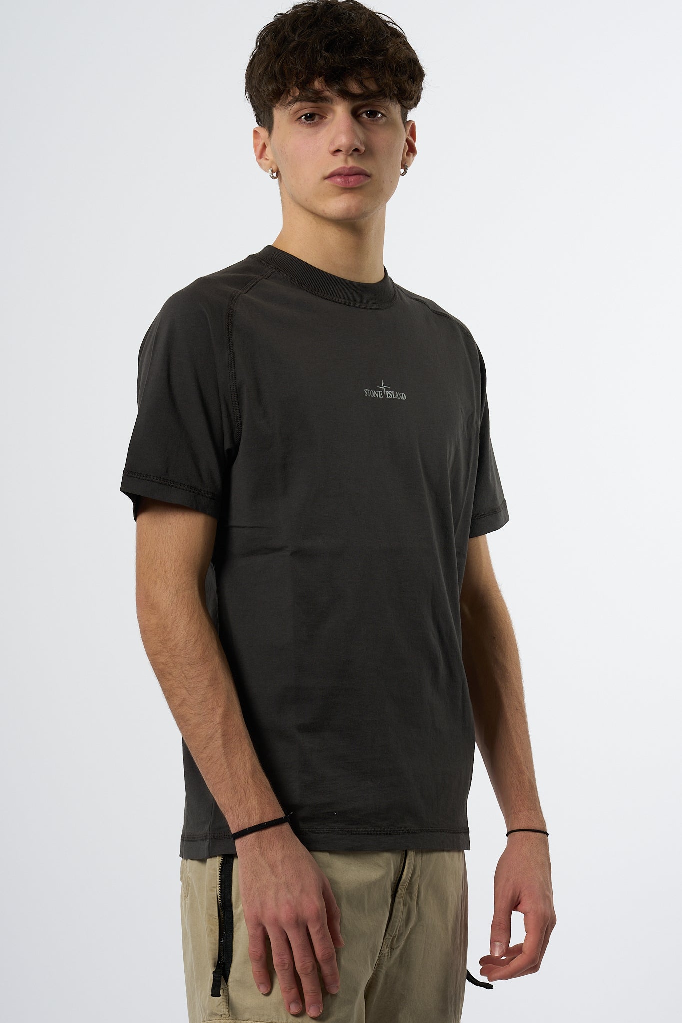 Stone Island T-shirt Stampa Antracite Uomo-5