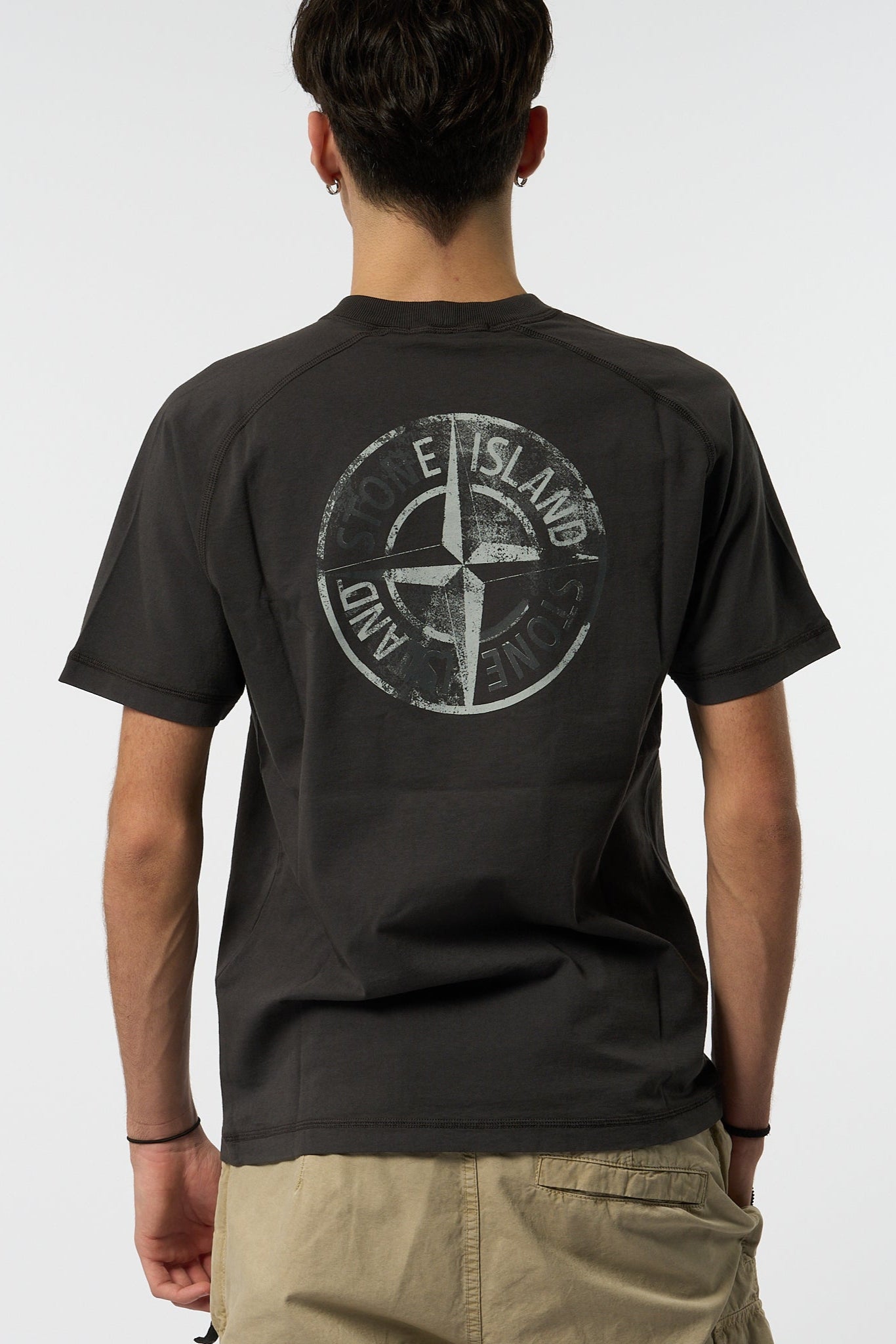 Stone Island T-shirt Stampa Antracite Uomo-2